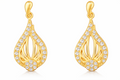 Gold Diamond Encrusted Teardrop Earrings